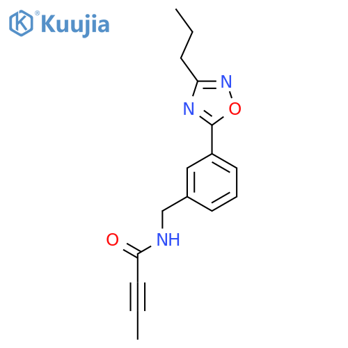 N-{[3-(3-propyl-1,2,4-oxadiazol-5-yl)phenyl]methyl}but-2-ynamide structure