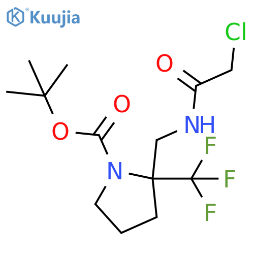 tert-butyl 2-(2-chloroacetamido)methyl-2-(trifluoromethyl)pyrrolidine-1-carboxylate structure