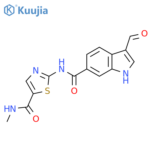 2-[(3-Formyl-1H-indole-6-carbonyl)amino]-N-methyl-1,3-thiazole-5-carboxamide structure