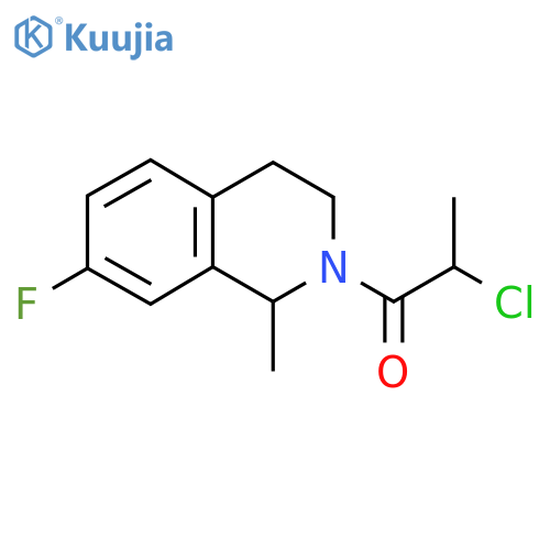 2-Chloro-1-(7-fluoro-1-methyl-1,2,3,4-tetrahydroisoquinolin-2-yl)propan-1-one structure