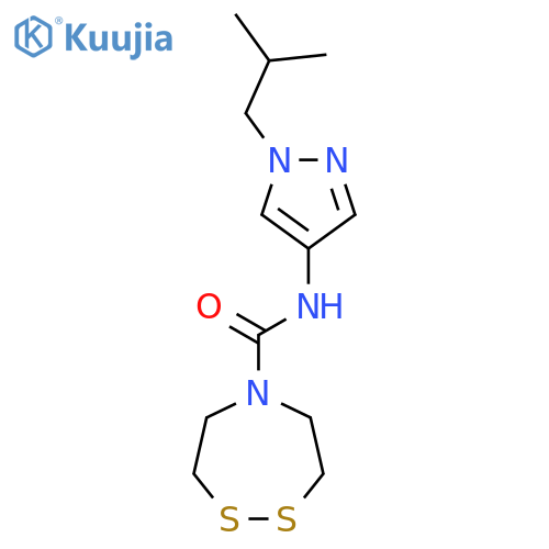 N-[1-(2-methylpropyl)-1H-pyrazol-4-yl]-1,2,5-dithiazepane-5-carboxamide structure