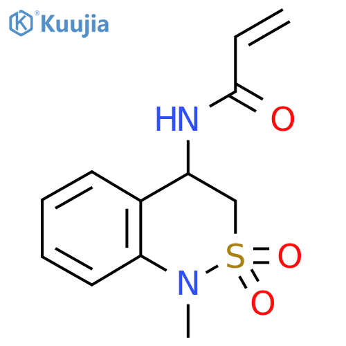 N-(1-methyl-2,2-dioxo-3,4-dihydro-1H-2lambda6,1-benzothiazin-4-yl)prop-2-enamide structure