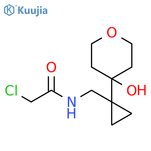 2-chloro-N-{1-(4-hydroxyoxan-4-yl)cyclopropylmethyl}acetamide structure