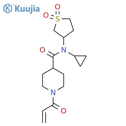 N-cyclopropyl-N-(1,1-dioxo-1lambda6-thiolan-3-yl)-1-(prop-2-enoyl)piperidine-4-carboxamide structure