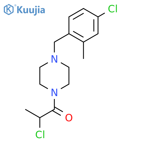 2-Chloro-1-[4-[(4-chloro-2-methylphenyl)methyl]piperazin-1-yl]propan-1-one structure