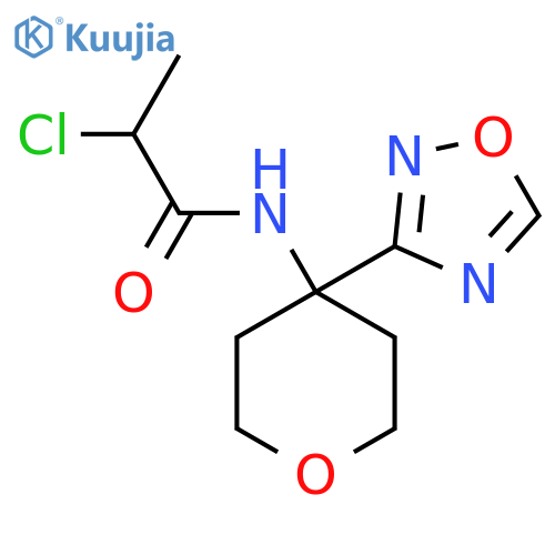 2-Chloro-N-[4-(1,2,4-oxadiazol-3-yl)oxan-4-yl]propanamide structure