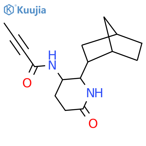 N-(2-{bicyclo2.2.1heptan-2-yl}-6-oxopiperidin-3-yl)but-2-ynamide structure