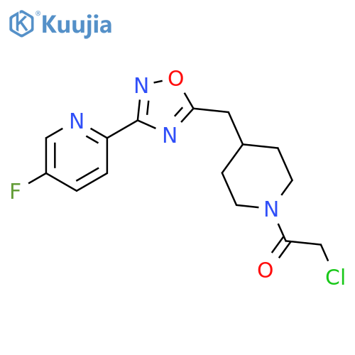 2-Chloro-1-[4-[[3-(5-fluoro-2-pyridinyl)-1,2,4-oxadiazol-5-yl]methyl]-1-piperidinyl]ethanone structure