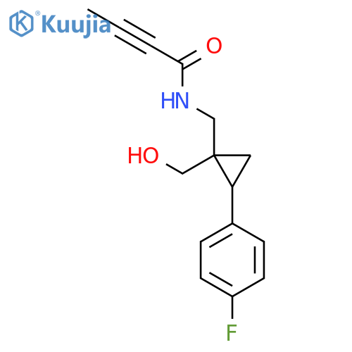 N-{2-(4-fluorophenyl)-1-(hydroxymethyl)cyclopropylmethyl}but-2-ynamide structure