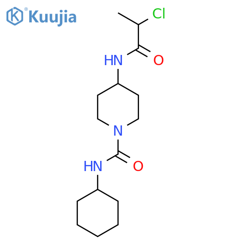 4-(2-chloropropanamido)-N-cyclohexylpiperidine-1-carboxamide structure