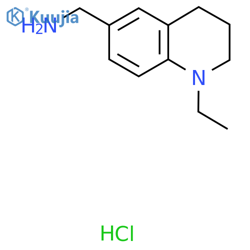 (1-Ethyl-3,4-dihydro-2H-quinolin-6-yl)methanamine;hydrochloride structure