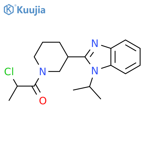 2-Chloro-1-[3-(1-propan-2-ylbenzimidazol-2-yl)piperidin-1-yl]propan-1-one structure