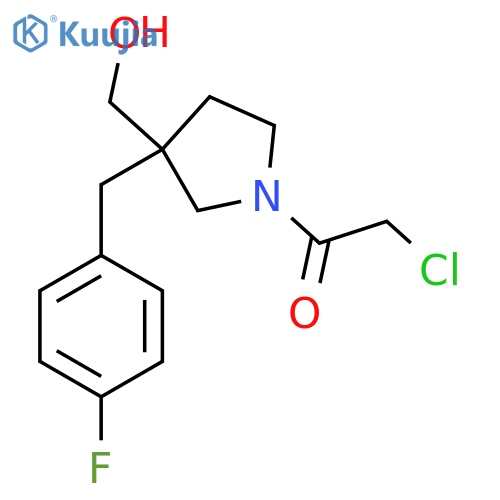 2-chloro-1-{3-(4-fluorophenyl)methyl-3-(hydroxymethyl)pyrrolidin-1-yl}ethan-1-one structure