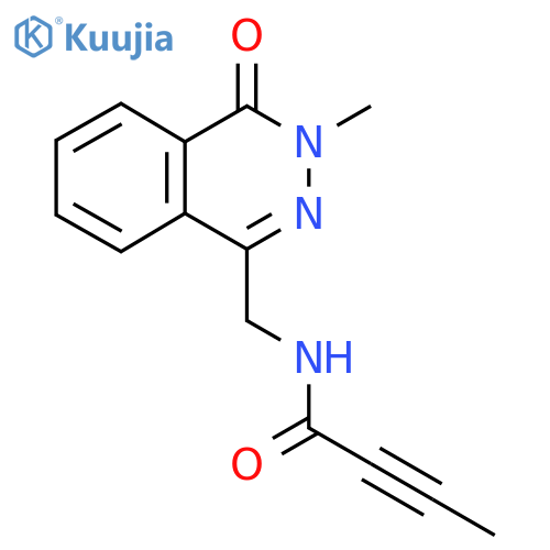 N-(3-methyl-4-oxo-3,4-dihydrophthalazin-1-yl)methylbut-2-ynamide structure