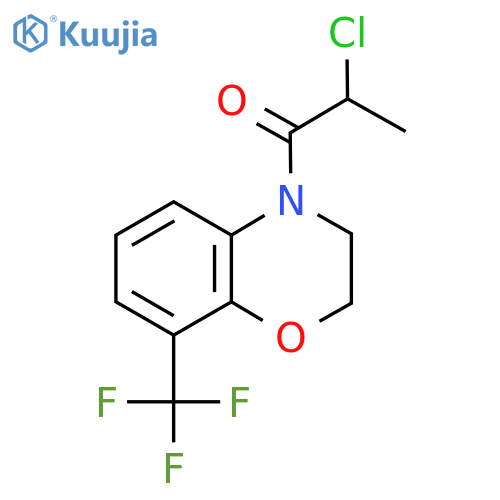 2-Chloro-1-[8-(trifluoromethyl)-2,3-dihydro-1,4-benzoxazin-4-yl]propan-1-one structure