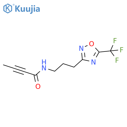 N-{3-5-(trifluoromethyl)-1,2,4-oxadiazol-3-ylpropyl}but-2-ynamide structure