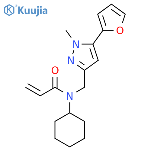 N-Cyclohexyl-N-[[5-(furan-2-yl)-1-methylpyrazol-3-yl]methyl]prop-2-enamide structure