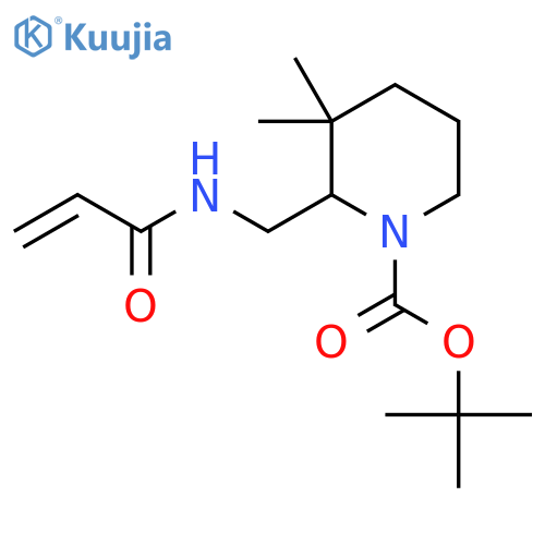 tert-butyl 3,3-dimethyl-2-(prop-2-enamido)methylpiperidine-1-carboxylate structure
