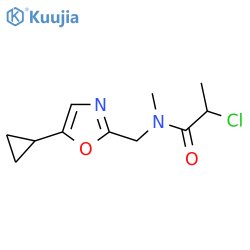 2-chloro-N-[(5-cyclopropyl-1,3-oxazol-2-yl)methyl]-N-methylpropanamide structure