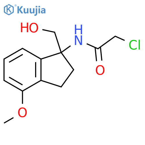 2-chloro-N-1-(hydroxymethyl)-4-methoxy-2,3-dihydro-1H-inden-1-ylacetamide structure