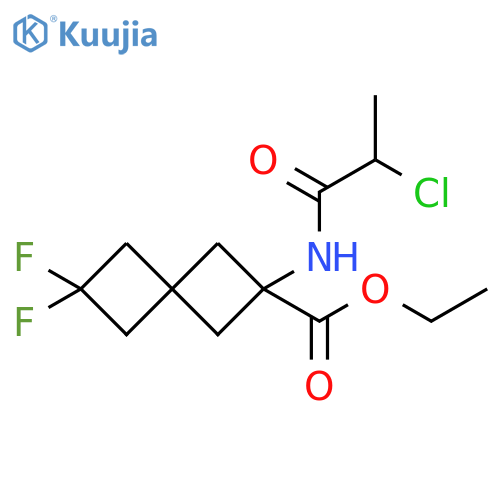 Ethyl 2-[(2-chloro-1-oxopropyl)amino]-6,6-difluorospiro[3.3]heptane-2-carboxylate structure