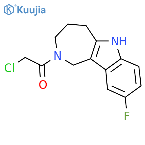 2-chloro-1-{9-fluoro-1H,2H,3H,4H,5H,6H-azepino4,3-bindol-2-yl}ethan-1-one structure