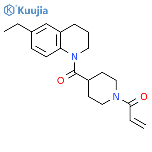 1-[4-(6-Ethyl-1,2,3,4-tetrahydroquinoline-1-carbonyl)piperidin-1-yl]prop-2-en-1-one structure