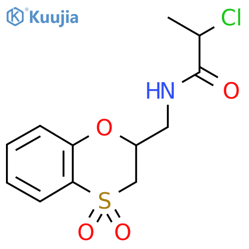 2-Chloro-N-[(4,4-dioxo-2,3-dihydro-1,4lambda6-benzoxathiin-2-yl)methyl]propanamide structure