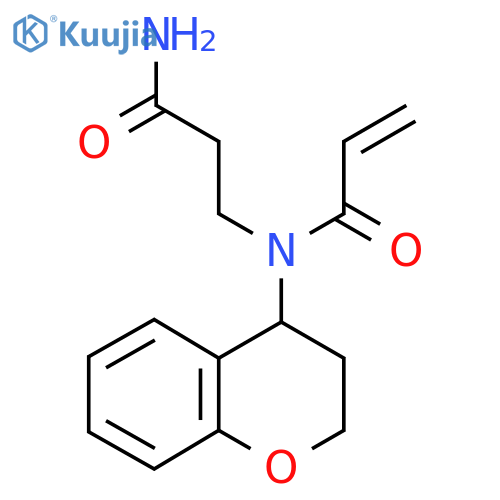 N-(2-carbamoylethyl)-N-(3,4-dihydro-2H-1-benzopyran-4-yl)prop-2-enamide structure