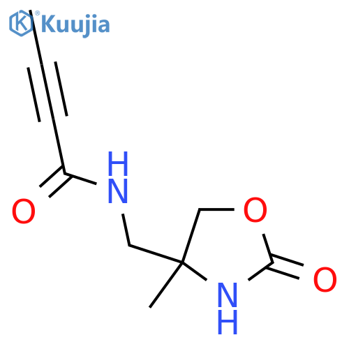 N-(4-methyl-2-oxo-1,3-oxazolidin-4-yl)methylbut-2-ynamide structure