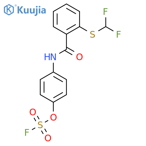 4-{2-[(Difluoromethyl)sulfanyl]benzamido}phenyl sulfurofluoridate structure