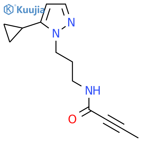 N-3-(5-cyclopropyl-1H-pyrazol-1-yl)propylbut-2-ynamide structure