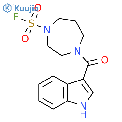 Hexahydro-4-(1H-indol-3-ylcarbonyl)-1H-1,4-diazepine-1-sulfonyl fluoride structure