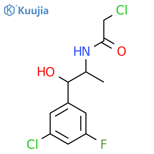 2-chloro-N-1-(3-chloro-5-fluorophenyl)-1-hydroxypropan-2-ylacetamide structure