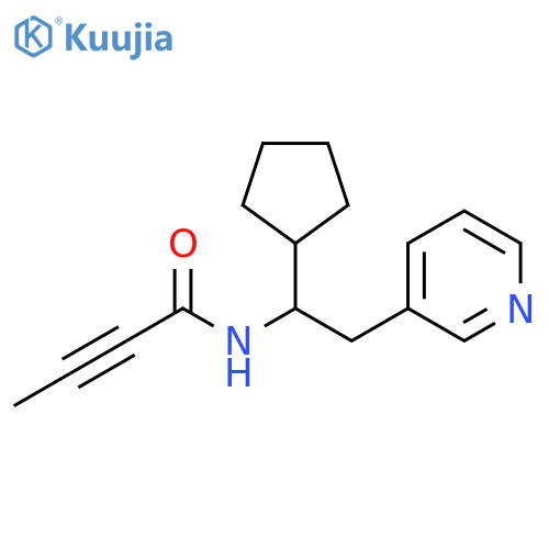 N-1-cyclopentyl-2-(pyridin-3-yl)ethylbut-2-ynamide structure