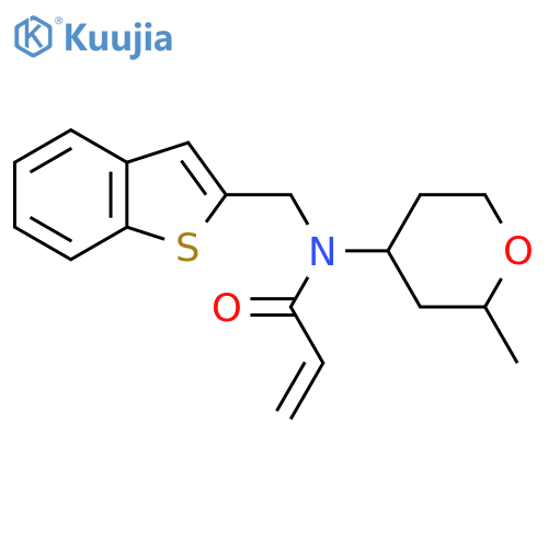 N-(1-Benzothiophen-2-ylmethyl)-N-(2-methyloxan-4-yl)prop-2-enamide structure
