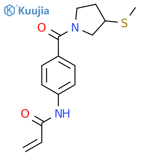 N-{4-3-(methylsulfanyl)pyrrolidine-1-carbonylphenyl}prop-2-enamide structure