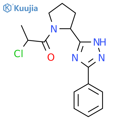 2-Chloro-1-[2-(3-phenyl-1H-1,2,4-triazol-5-yl)pyrrolidin-1-yl]propan-1-one structure