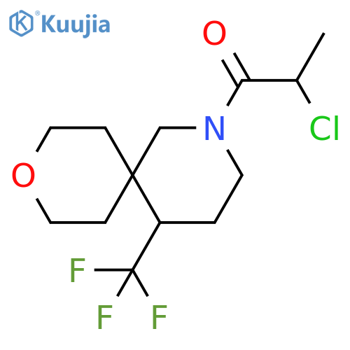 2-Chloro-1-[5-(trifluoromethyl)-9-oxa-2-azaspiro[5.5]undec-2-yl]-1-propanone structure