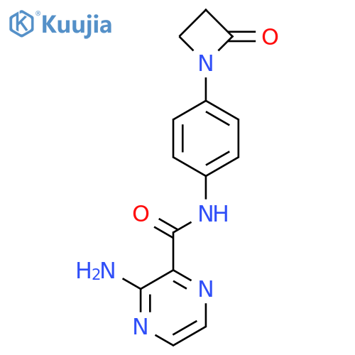 3-amino-N-[4-(2-oxoazetidin-1-yl)phenyl]pyrazine-2-carboxamide structure