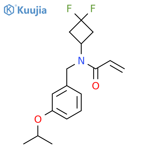 N-(3,3-Difluorocyclobutyl)-N-[(3-propan-2-yloxyphenyl)methyl]prop-2-enamide structure