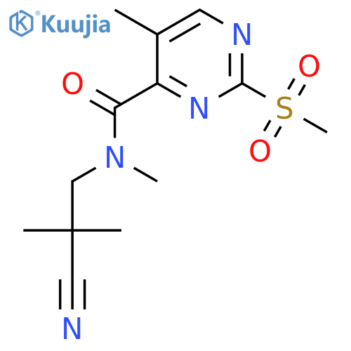 N-(2-Cyano-2-methylpropyl)-N,5-dimethyl-2-methylsulfonylpyrimidine-4-carboxamide structure