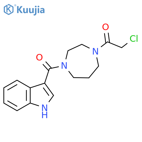 2-Chloro-1-[4-(1H-indole-3-carbonyl)-1,4-diazepan-1-yl]ethanone structure