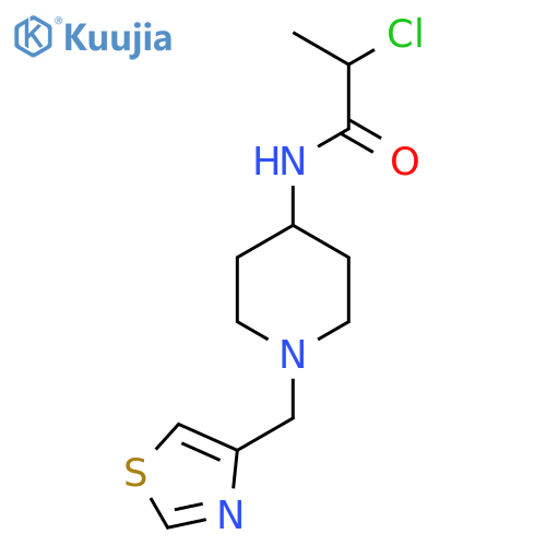 2-Chloro-N-[1-(1,3-thiazol-4-ylmethyl)piperidin-4-yl]propanamide structure
