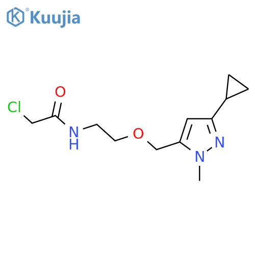 2-Chloro-N-[2-[(5-cyclopropyl-2-methylpyrazol-3-yl)methoxy]ethyl]acetamide structure