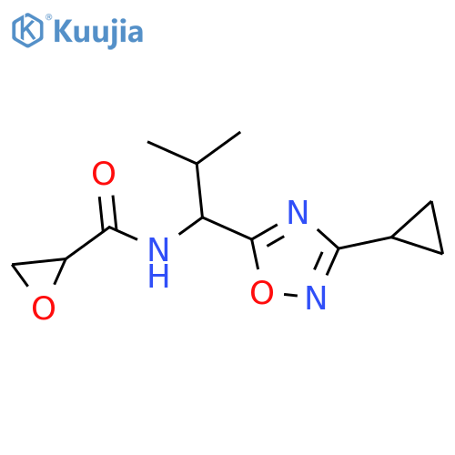 N-[1-(3-Cyclopropyl-1,2,4-oxadiazol-5-yl)-2-methylpropyl]oxirane-2-carboxamide structure