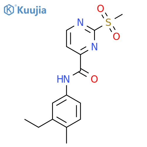N-(3-ethyl-4-methylphenyl)-2-methanesulfonylpyrimidine-4-carboxamide structure