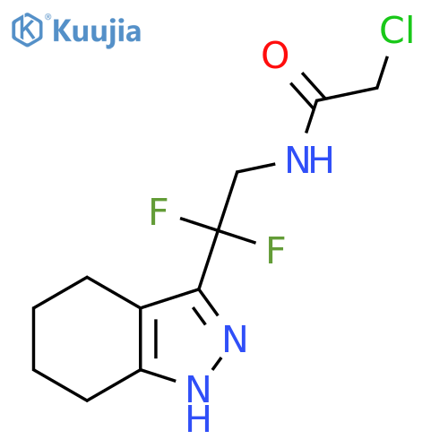 2-chloro-N-[2,2-difluoro-2-(4,5,6,7-tetrahydro-2H-indazol-3-yl)ethyl]acetamide structure