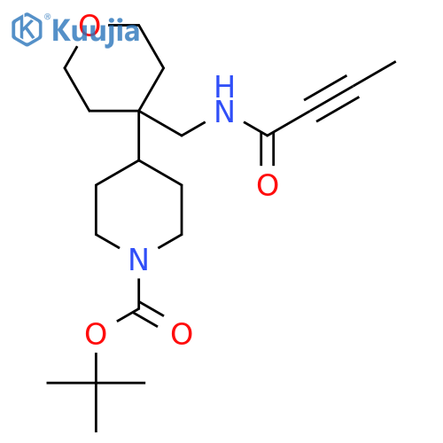 tert-butyl 4-{4-(but-2-ynamido)methyloxan-4-yl}piperidine-1-carboxylate structure