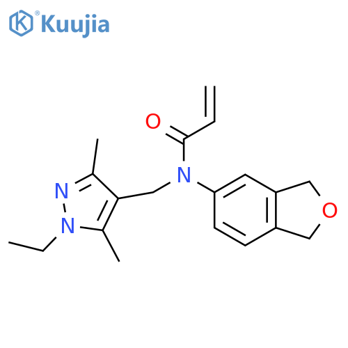 N-(1,3-Dihydro-2-benzofuran-5-yl)-N-[(1-ethyl-3,5-dimethylpyrazol-4-yl)methyl]prop-2-enamide structure
